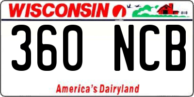 WI license plate 360NCB