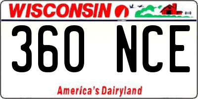 WI license plate 360NCE