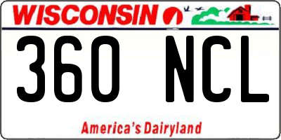WI license plate 360NCL