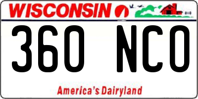 WI license plate 360NCO