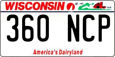 WI license plate 360NCP