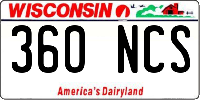 WI license plate 360NCS