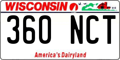 WI license plate 360NCT