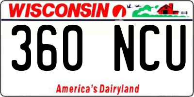WI license plate 360NCU