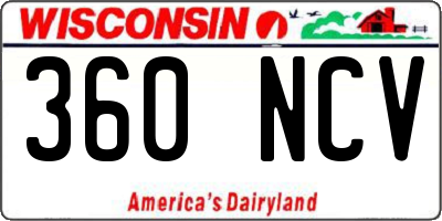 WI license plate 360NCV