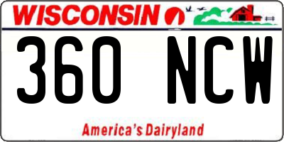WI license plate 360NCW