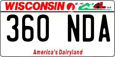 WI license plate 360NDA