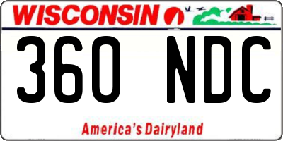 WI license plate 360NDC