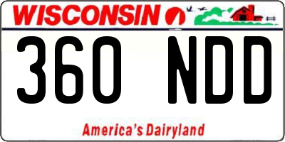 WI license plate 360NDD
