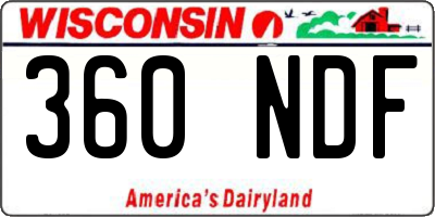 WI license plate 360NDF