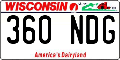 WI license plate 360NDG