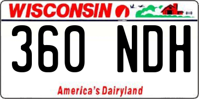 WI license plate 360NDH