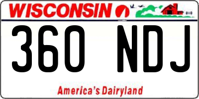 WI license plate 360NDJ
