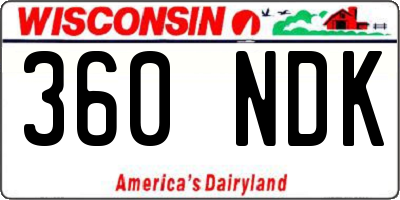 WI license plate 360NDK