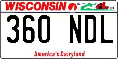 WI license plate 360NDL