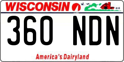 WI license plate 360NDN