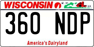 WI license plate 360NDP