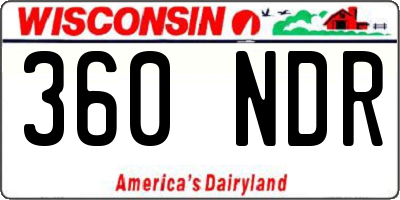 WI license plate 360NDR
