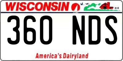 WI license plate 360NDS