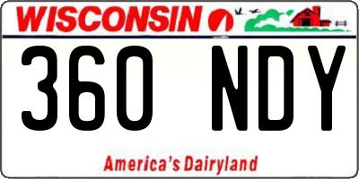 WI license plate 360NDY