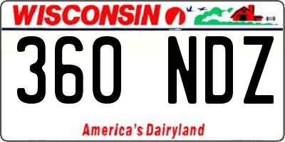 WI license plate 360NDZ