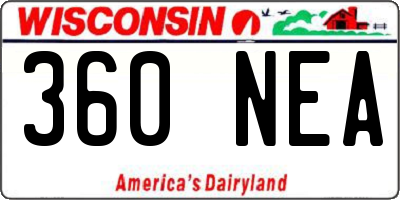 WI license plate 360NEA