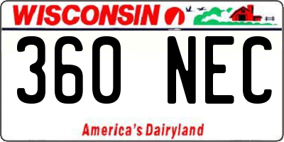 WI license plate 360NEC