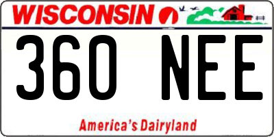 WI license plate 360NEE