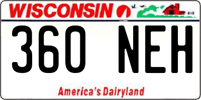 WI license plate 360NEH