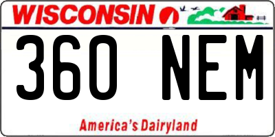 WI license plate 360NEM
