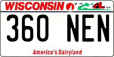 WI license plate 360NEN