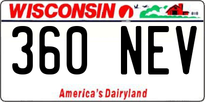 WI license plate 360NEV