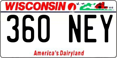 WI license plate 360NEY