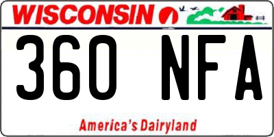 WI license plate 360NFA