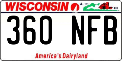 WI license plate 360NFB