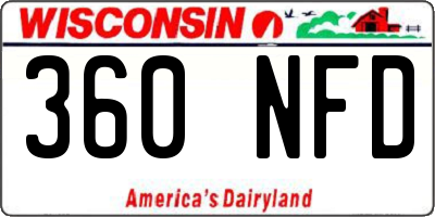 WI license plate 360NFD