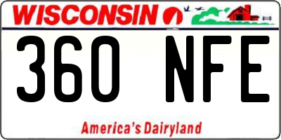 WI license plate 360NFE