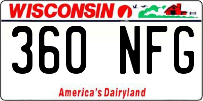 WI license plate 360NFG