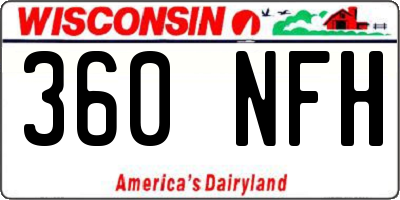 WI license plate 360NFH