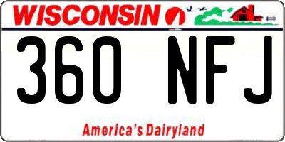 WI license plate 360NFJ