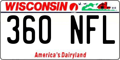 WI license plate 360NFL
