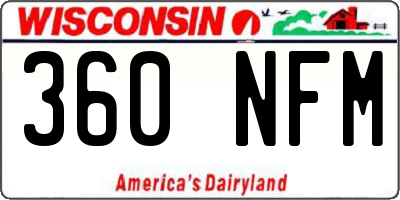 WI license plate 360NFM