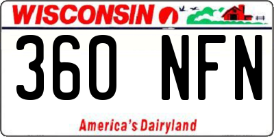 WI license plate 360NFN