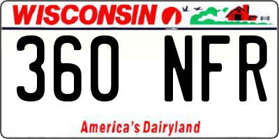 WI license plate 360NFR
