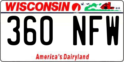 WI license plate 360NFW
