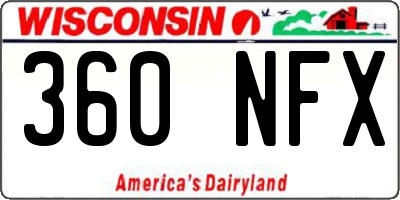 WI license plate 360NFX