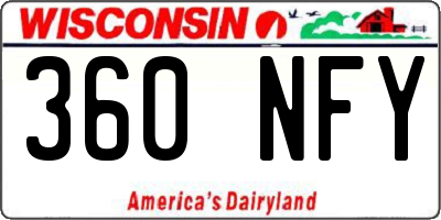 WI license plate 360NFY