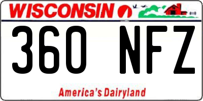 WI license plate 360NFZ