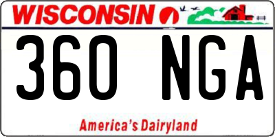 WI license plate 360NGA