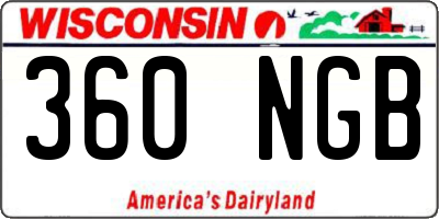 WI license plate 360NGB